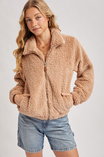 FLEECE ZIP UP TEDDY JACKET
