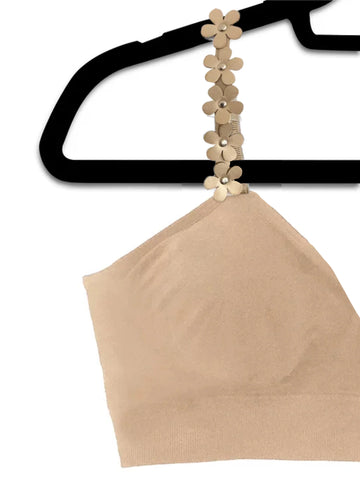 Gold Vegan Flowers Bra