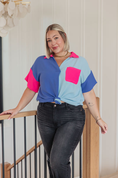 Color Me Cool Color Block Top