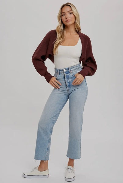 Cropped Shrug Knit Sweater
