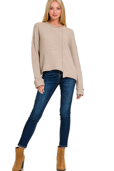 ASYMMETRIC HEM SWEATER