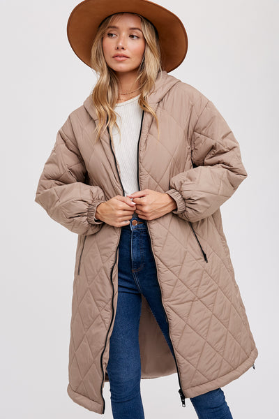 LONGLINE QUILTED PUFFER JACKET