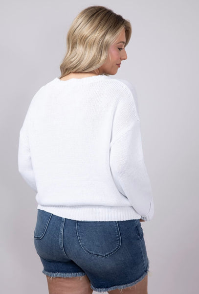 Lobster Cropped Nautical Sweater Top