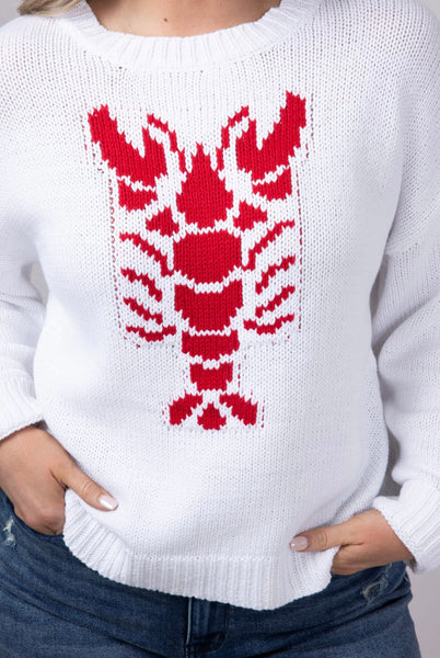 Lobster Cropped Nautical Sweater Top