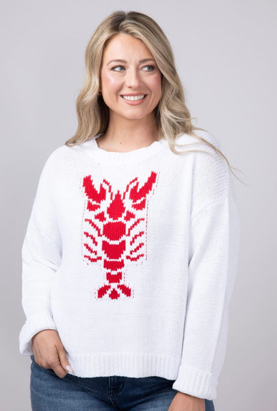 Lobster Cropped Nautical Sweater Top
