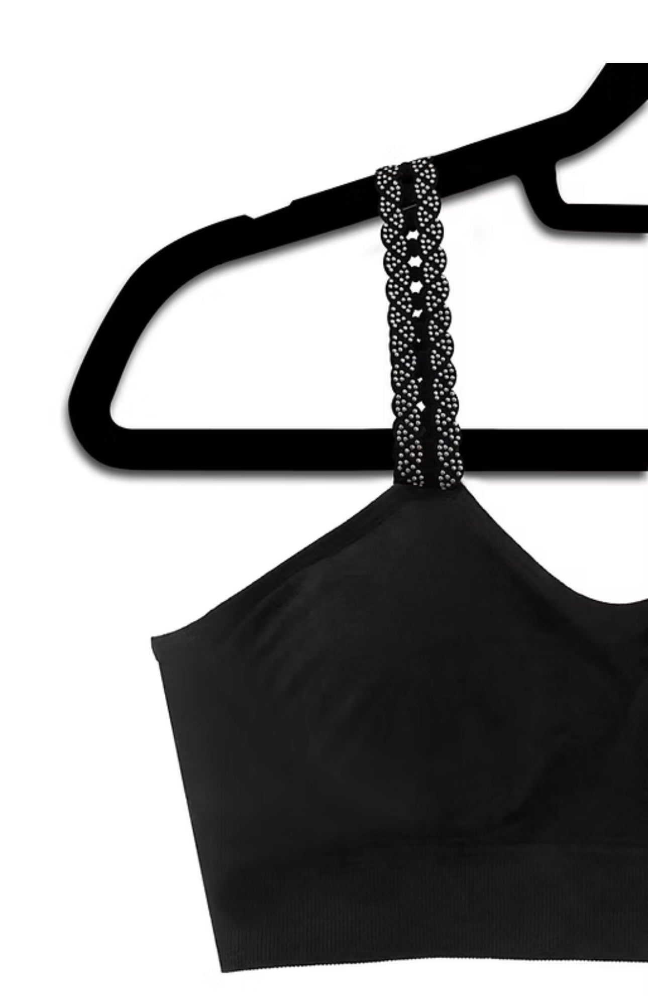 Black Loop Silver Studs Basic Bra
