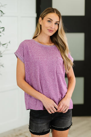 Heathered Harmony Basic Tee in Light Plum