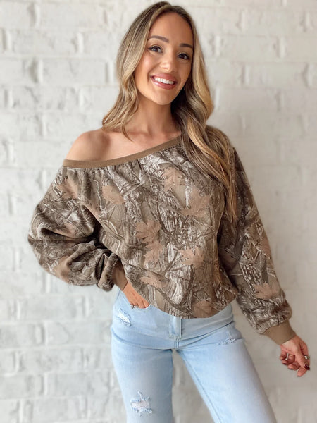 Tree Camouflage Print Sweatshirt