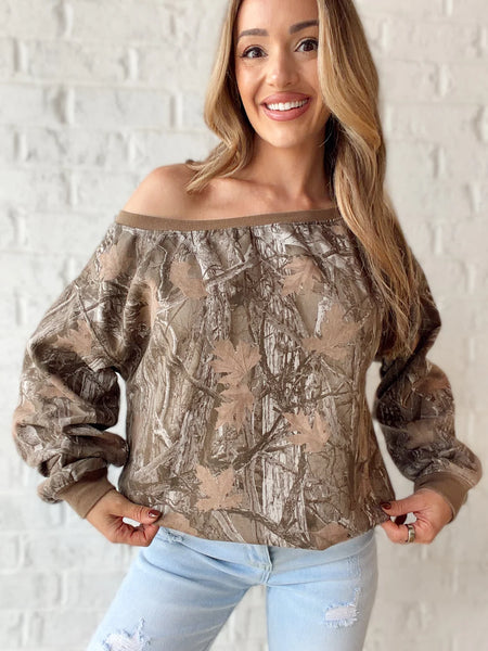 Tree Camouflage Print Sweatshirt