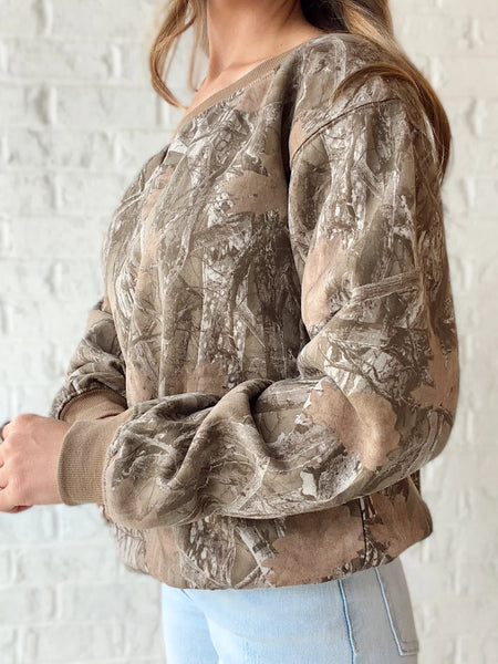 Tree Camouflage Print Sweatshirt