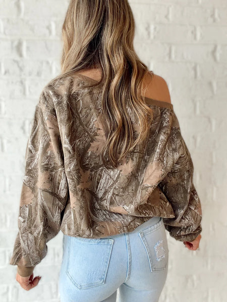 Tree Camouflage Print Sweatshirt