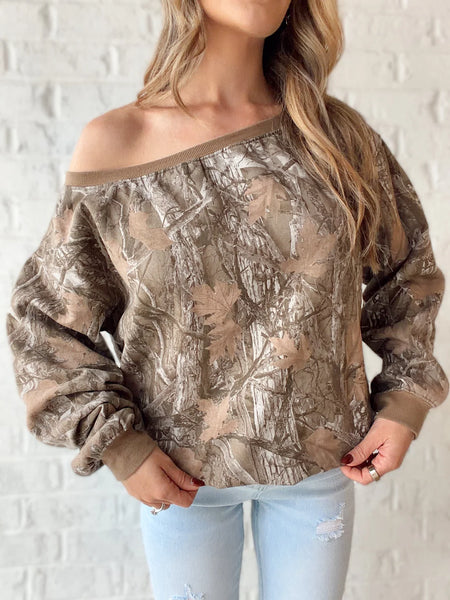 Tree Camouflage Print Sweatshirt