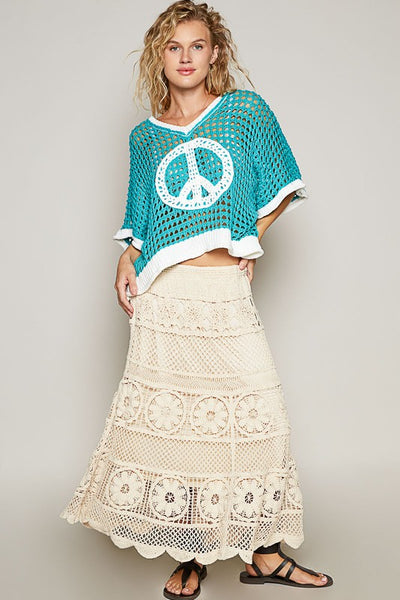 Various stitch pattern crochet roomy fit skirt