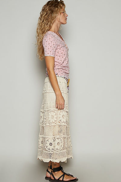 Various stitch pattern crochet roomy fit skirt