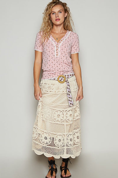 Various stitch pattern crochet roomy fit skirt