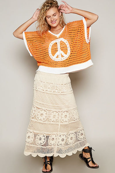 Various stitch pattern crochet roomy fit skirt