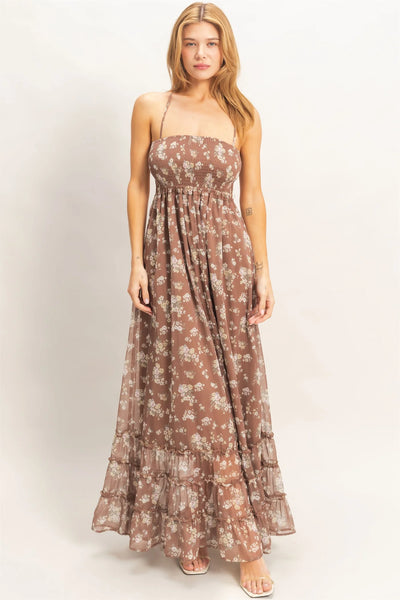 Smocked Floral Maxi Dress