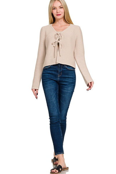 Tie Front Sweater Cardigan