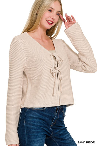 Tie Front Sweater Cardigan