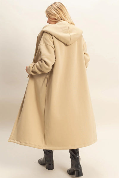 Fleece French Terry Hood Coat Jacket