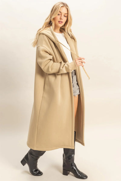 Fleece French Terry Hood Coat Jacket