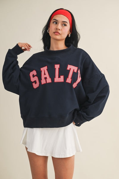 Salty Oversized Mock Neck Sweatshirt