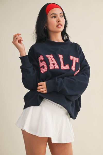 Salty Oversized Mock Neck Sweatshirt