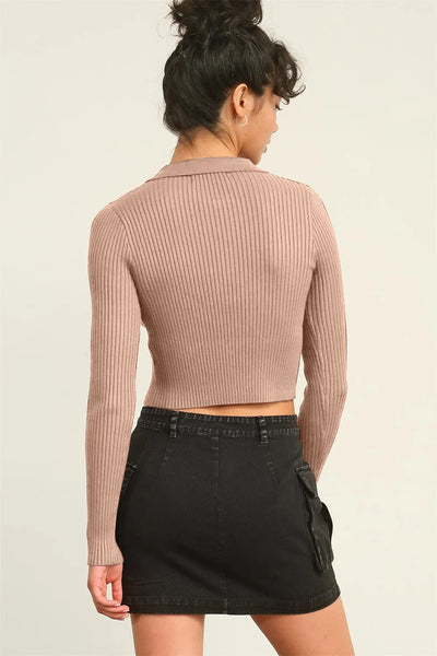 FLAWLESS LOOK RIBBED DOUBLE ZIP TOP