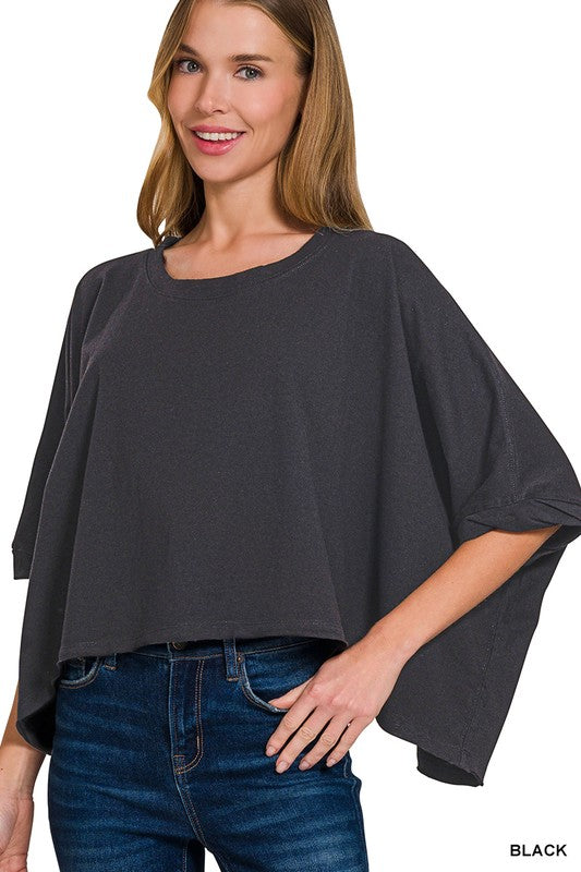 Oversized round neck box tee