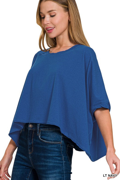 Oversized round neck box tee