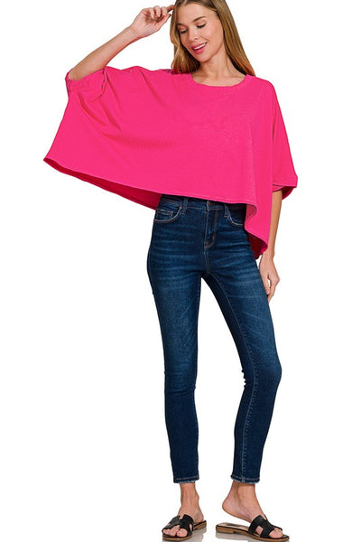 Oversized round neck box tee