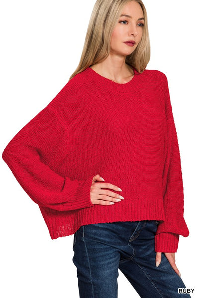 Oversized Balloon Sleeve Sweater