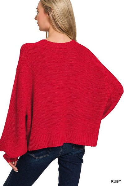 Oversized Balloon Sleeve Sweater