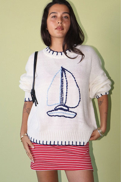 Sail Away Coastal Knit Sweater