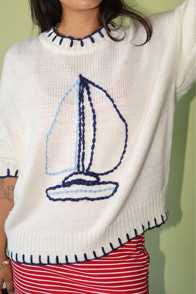 Sail Away Coastal Knit Sweater
