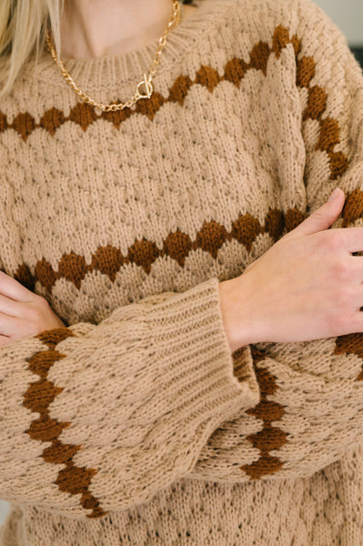Ivy Lane Textured Sweater in Taupe