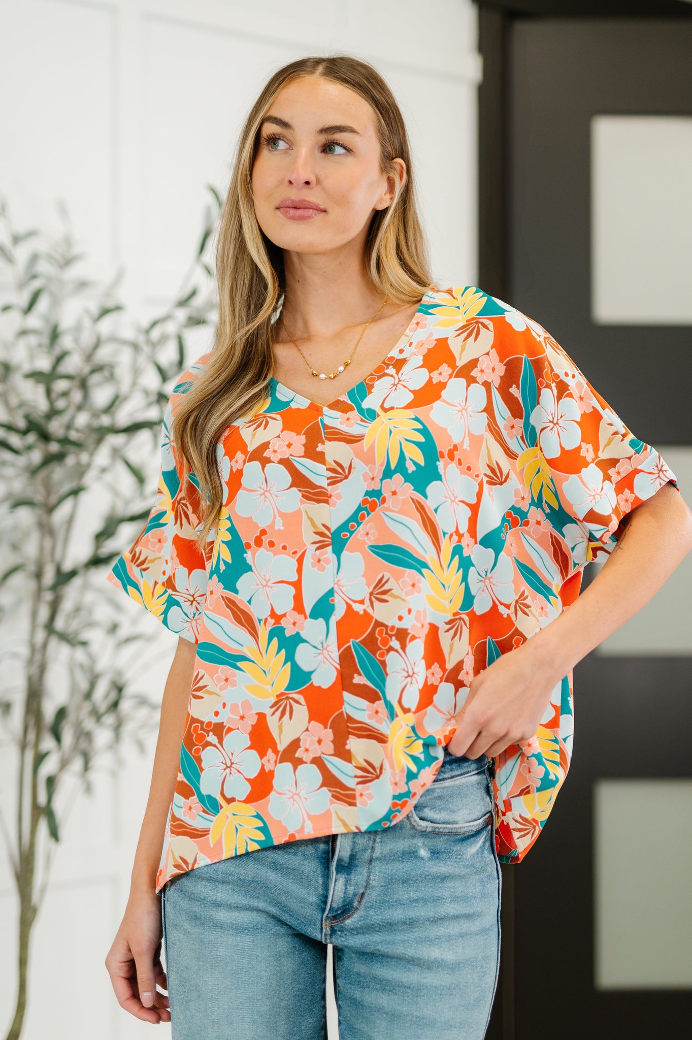 Lei Me Down V-Neck Top