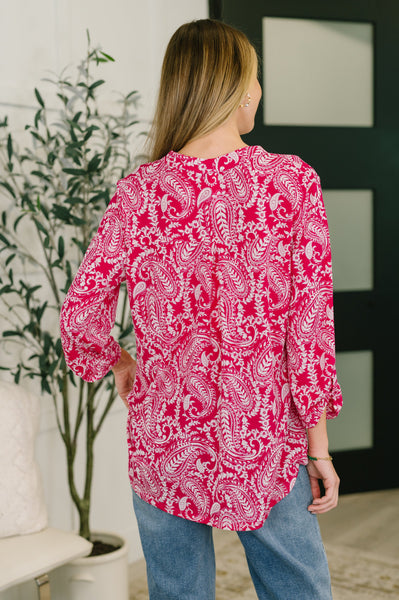 Lizzy Top in Pink Paisley