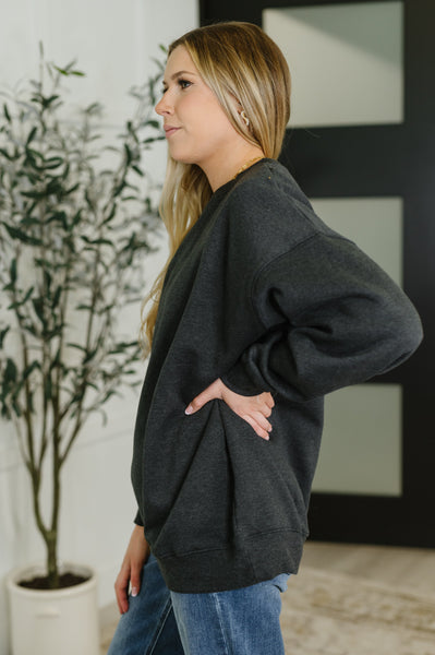 Sunday Snug Relaxed Pullover in Charcoal
