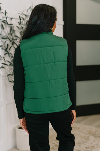 That's What I'm Talkin' About Puffer Vest in Hunter Green