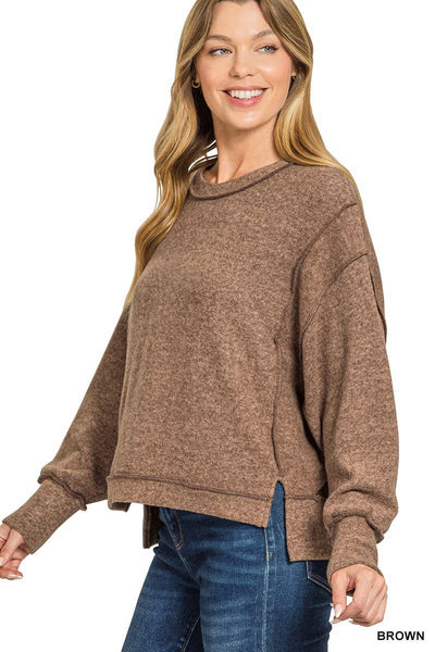 Brushed Melange Hacci Oversized Sweater
