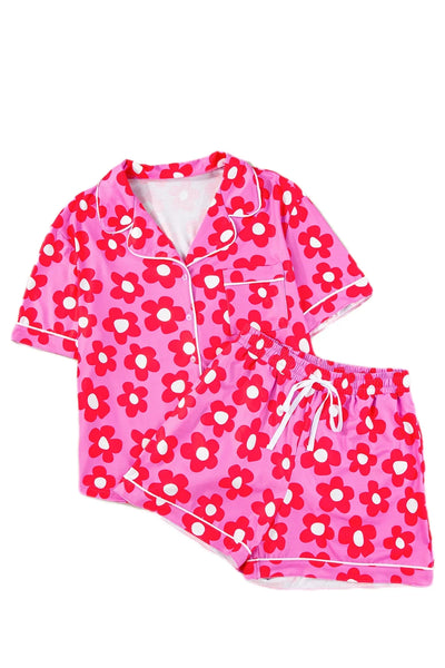 Floral Button Down Pajama Set in Four Colors