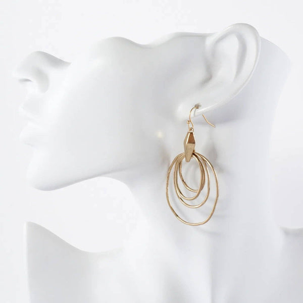 Metal Multi Circle Drop Dangle Earrings