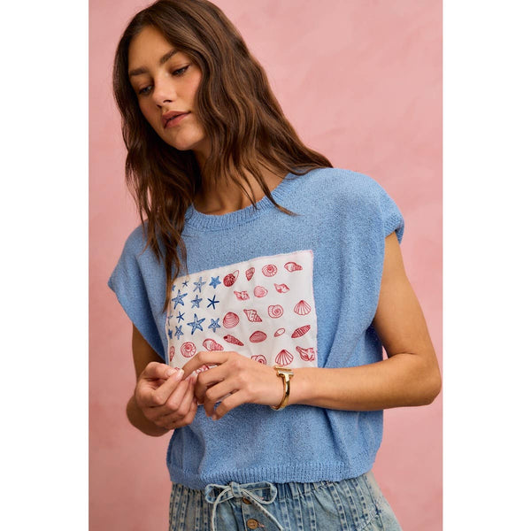 Sea Shell Inspired Flag Sweater