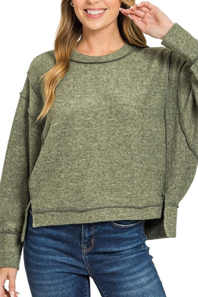 Brushed Melange Hacci Oversized Sweater