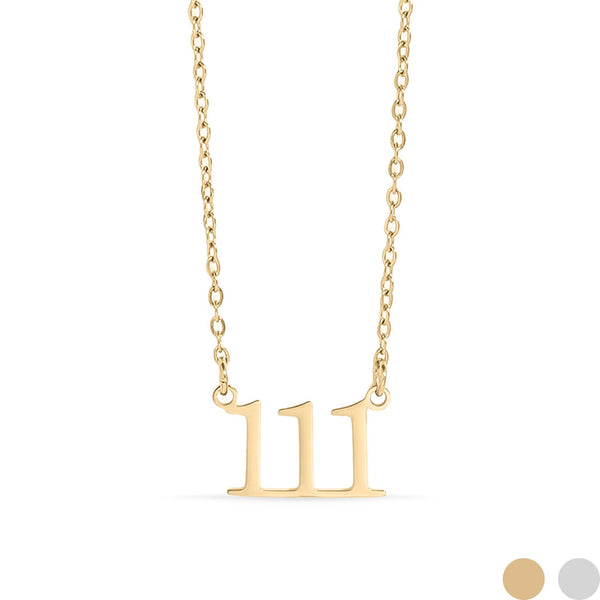 18K Gold PVD Stainless Steel Angel Number Necklace