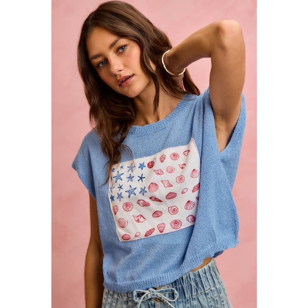 Sea Shell Inspired Flag Sweater