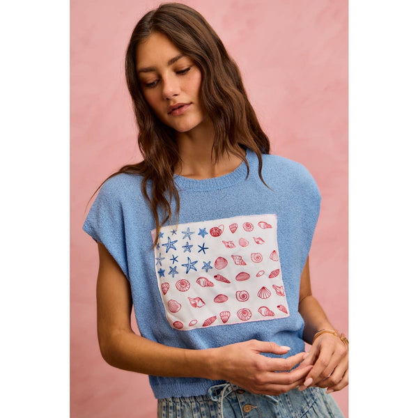 Sea Shell Inspired Flag Sweater
