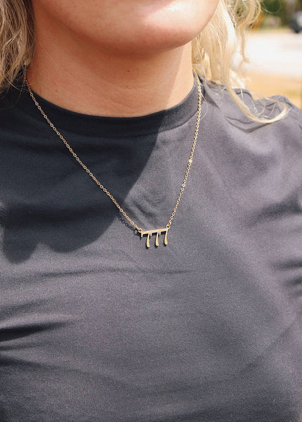 18K Gold PVD Stainless Steel Angel Number Necklace