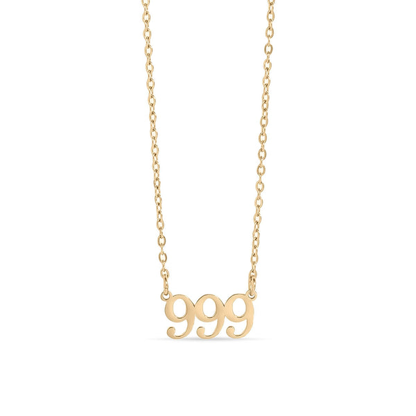 18K Gold PVD Stainless Steel Angel Number Necklace